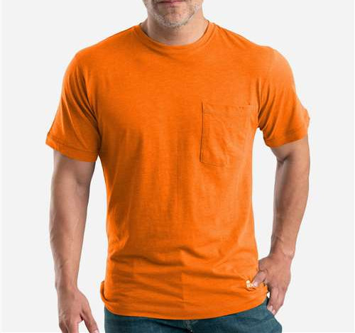 Men'S Lightweight Performance Pocket T-Shirt in Orange