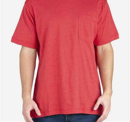 Men'S Lightweight Performance Pocket T-Shirt in Deep Red