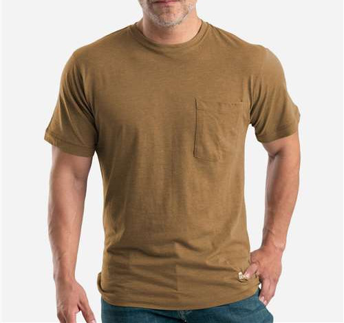 Men'S Lightweight Performance Pocket T-Shirt in Brown
