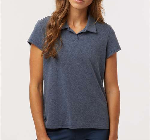 Women'S Blended Polo in Collegiate Navy Melange