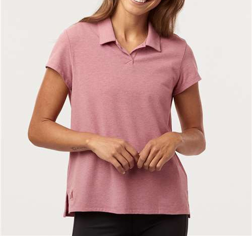 Women'S Blended Polo in Pink Strata Melange