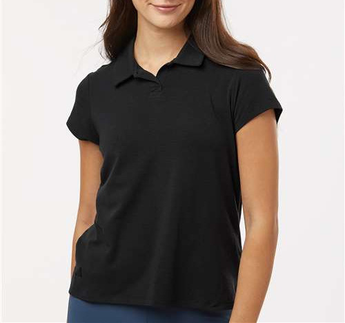 Women'S Blended Polo in Solid Black