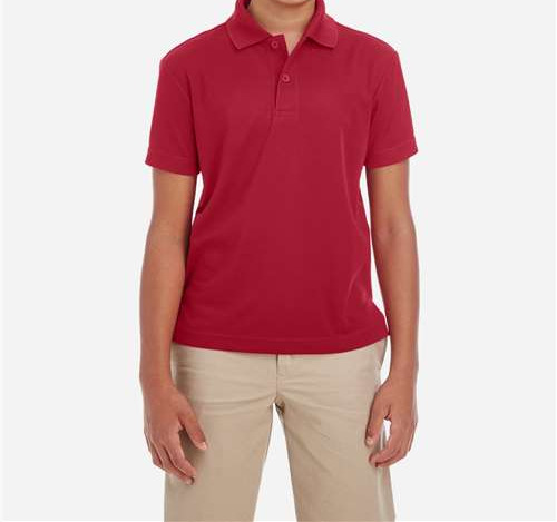 Youth Origin Performance Piqué Polo in Classic Red