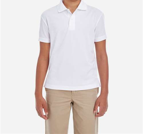Youth Origin Performance Piqué Polo in White