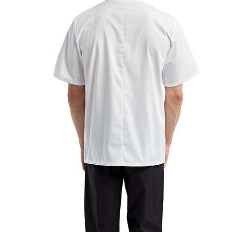 Unisex Short Sleeve Recycled Chef Coat in White