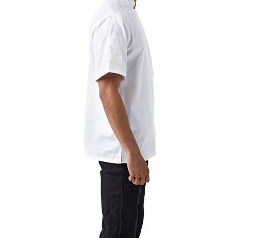 Unisex Zip-Close Short Sleeve Chef'S Coat in White