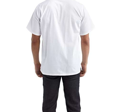 Unisex Zip-Close Short Sleeve Chef'S Coat in White