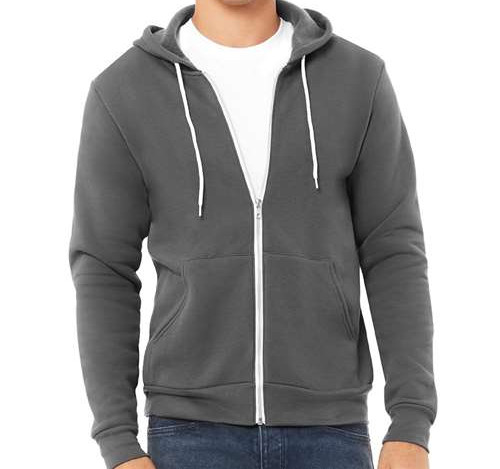 Unisex Sponge Fleece Full-Zip Hoodie Sweatshirt in Asphalt