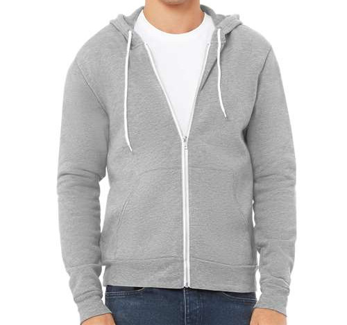 Unisex Sponge Fleece Full-Zip Hoodie Sweatshirt in Athletic Heather