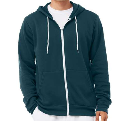 Unisex Sponge Fleece Full-Zip Hoodie Sweatshirt in Atlantic