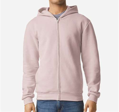 Unisex Reflex Fleece Full-Zip Hoodie Sweatshirt in Blush