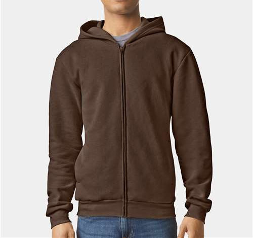 Unisex Reflex Fleece Full-Zip Hoodie Sweatshirt in Brown