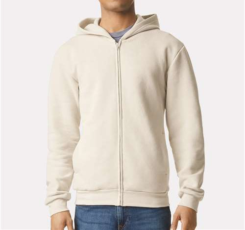 Unisex Reflex Fleece Full-Zip Hoodie Sweatshirt in Bone